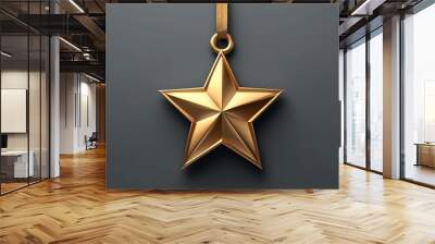 Star gold medal winner for competition and rank, AI Generated Wall mural