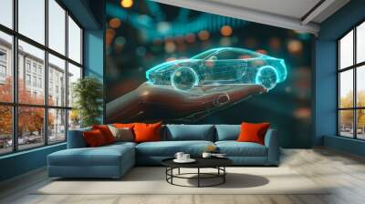 Technology digital car line light prototype automobile innovation line light Wall mural