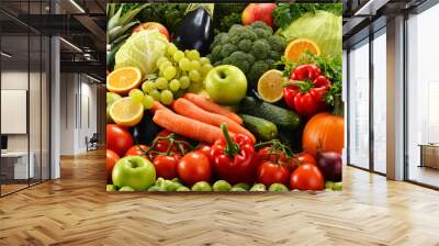 Assorted raw organic vegetables Wall mural