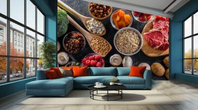 Composition with food products rich in iron Wall mural