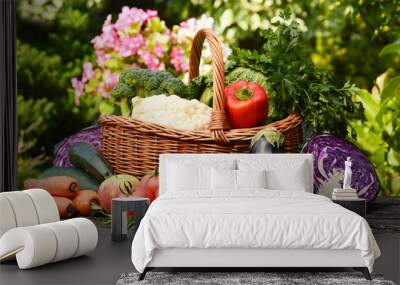 Fresh organic vegetables in the garden Wall mural