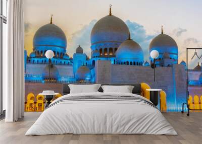 Sheikh Zayed Grand Mosque in Abu Dhabi, United Arab Emirates Wall mural