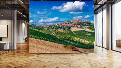 View of La Morra in the Province of Cuneo, Piedmont, Italy Wall mural