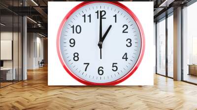 Wall clock isolated on white background Wall mural