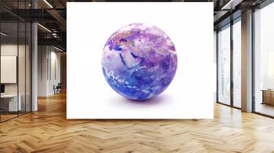 A purple earth with a white background. Wall mural