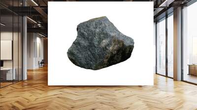 Cut out raw diorite rock stone isolated on white background. Wall mural