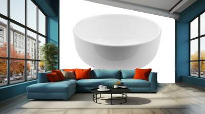 The Empty ceramic white bowl on white background Wall mural