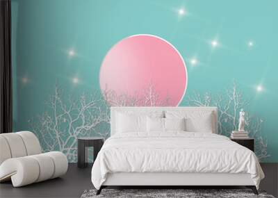 Night in winter seasons. Wall mural