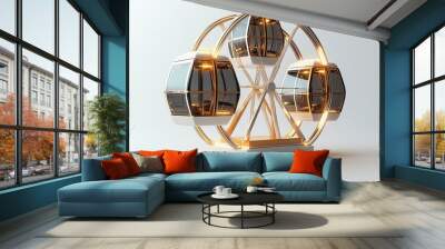 A beautifully designed miniature ferris wheel model with elegant cabins, perfect for decorations or exhibits. Wall mural