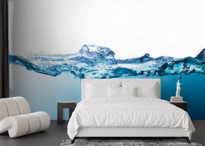 Beautiful water waves Splashed water wave in clean blue water Wall mural