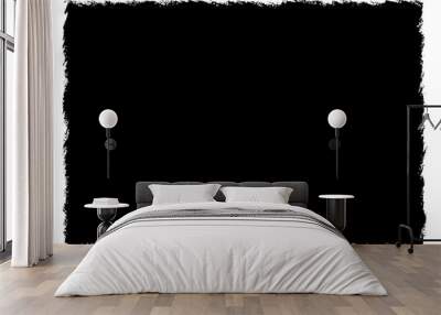 Horizontal grunge textures, rectangle frame, black dirty texture. brush stroke Wall mural