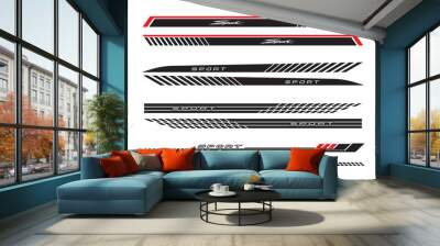 Side car body vector stripes decal. Vehicle vector Decal Stripes for the both parts_20230203 Wall mural