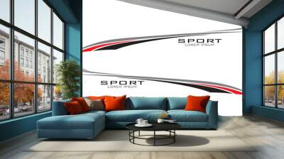 Wrap Design For Car vectors. Sports stripes, car stickers black color. Racing decals for tuning Wall mural