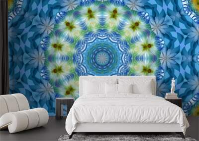 Blue meditation mandala Wall mural