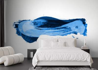 Blue brush stroke and texture. Grunge vector abstract hand - painted element. Underline and border design. Wall mural