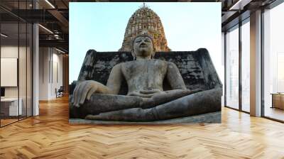 buddha statue in ayutthaya thailand Wall mural