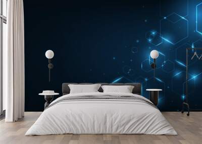 Vector technology with hexagones geometric bacground. Wall mural