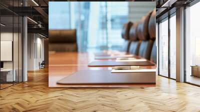 Closeup of an empty conference room before meeting Wall mural