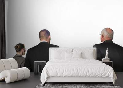 Isolated photo of Rear view of three business people Wall mural