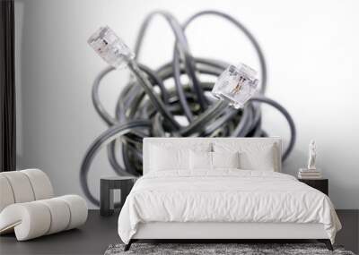 Network cable on white background Wall mural