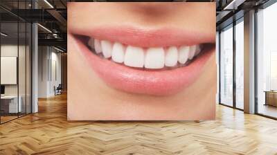 Woman Smiling With Prefect White Teeth Wall mural