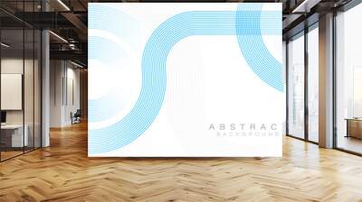 Abstract blue circle lines on white background. Geometric stripe line art design. Modern gradient lines pattern. Futuristic technology concept. Suit for website, banner, presentation, brochure, cover Wall mural