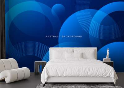 Abstract blue gradient circle shape background. Dynamic shapes composition. Minimal geometric. Modern graphic design elements. Futuristic concept. Suit for banner, brochure, flyer, poster, website Wall mural