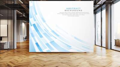 abstract blue vector background. blue geometric motion technology on white. bright modern minimalist Wall mural