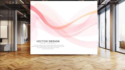 Abstract bright colorful wave lines element on white background. Modern simple flowing pattern creative design. Suit for poster, cover, banner, flyer, brochure, presentation, website. Wall mural