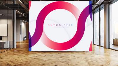 Abstract futuristic background with white circle shape. Modern gradient geometric shape graphic element. Future technology concept. Banner template design. Vector illustration Wall mural