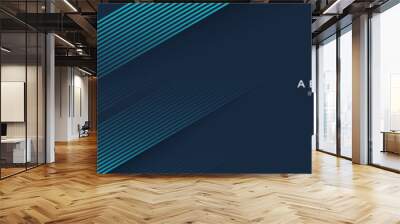 Abstract horizontal banner background with blue and pink diagonal lines. Modern stripes. Minimalist trendy geometric lines pattern design. Suit for presentation, cover, header, brochure, website Wall mural