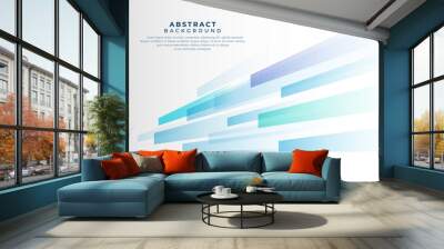 abstract light blue purple gradient geometric shapes motion on white background. modern bright squar Wall mural