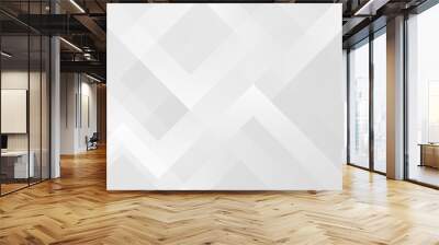 Abstract white background with square shape. Modern white and gray gradient geometric pattern. Futuristic concept. Elegant horizontal banner design. Suit for cover, poster, brochure, website, flyer Wall mural