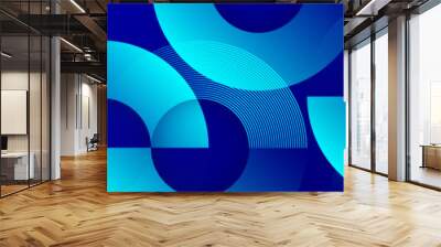 Circle abstract background. Blue gradient circular shape elements. Minimalist geometric pattern. Modern design. Suit for presentation, brochure, cover, wallpaper, website, business, backdrop Wall mural