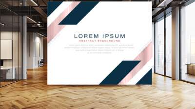 Modern abstract white banner background with space for your text. Simple dark blue and red diagonal geometric shapes design. Suit for corporate, business, presentation, cover, brochure, website Wall mural