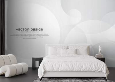 Modern minimal and clean background with circle shape. Smooth and clean subtle abstract vector design. Simple elegant silver concept. Suit for cover, poster, advertising, banner, website. Wall mural