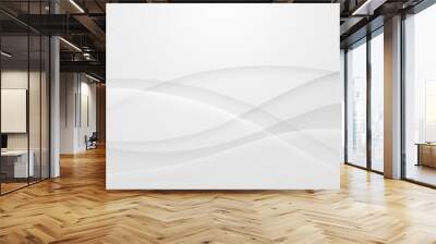 White and grey wave abstract background. Elegant soft curve shape graphic design with lines pattern and space for your text. Suit for cover, poster, banner, brochure, header, web. Vector illustration Wall mural