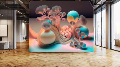 Abstract organic 3D concept model, 3D rendering background Wall mural