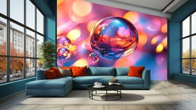 Abstract Bokeh with Colorful Bubbles Wall mural