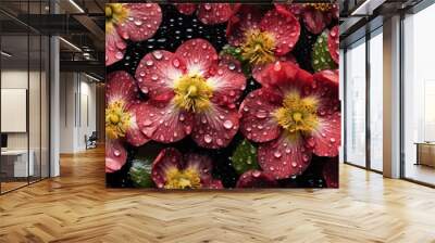 Background of Rockrose , HD, Decorate with water drops, Background Wallpaper, Desktop Wallpaper , Generative Ai Wall mural