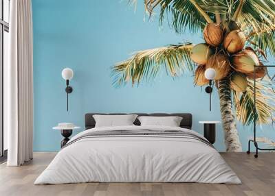 Coconut tree on sky background Wall mural