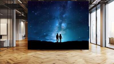 starry night sky,universe starry sky love ,sky with stars,night sky with stars Wall mural