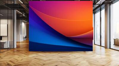 Two tone orange and purple and blue gradient, beautiful, simple, smooth. abstract art background with free space. Generative AI. Wall mural