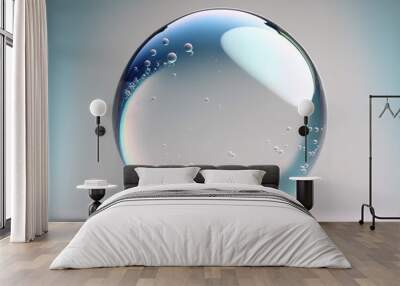 water drops on a glass,transparent bubble,3D render Wall mural