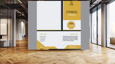 Vector layout design template for GYM, Fitness, Workout, and Sports. Wall mural