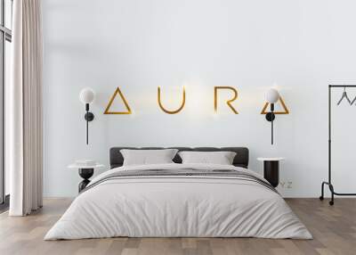 aura, a modern sans serif alphabet display font. minimalist typography design Wall mural