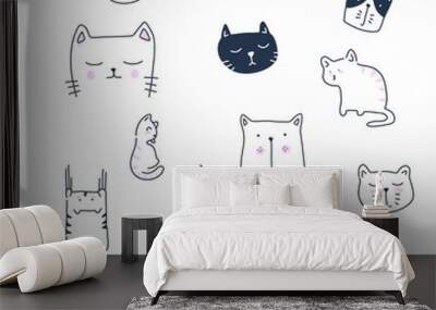 Hand drawn doodle illustration collection set Wall mural