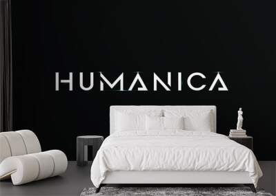 humanica, an abstract technology futuristic alphabet font. digital space typography vector illustrat Wall mural