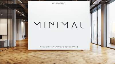 Minimal, an Abstract technology science alphabet font. digital space typography vector illustration design Wall mural