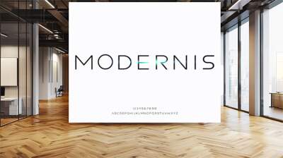 Modernis, a modern minimalist clean alphabet font. typography vector illustration design Wall mural